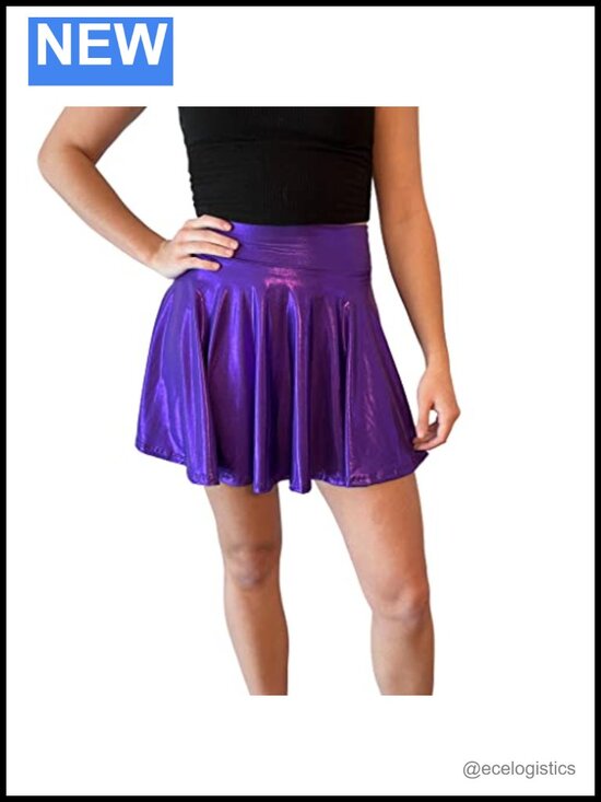 Dresses & Skirts - Metallic Mystique Skater Mini Skirt - Festival Rave Concert USA Made